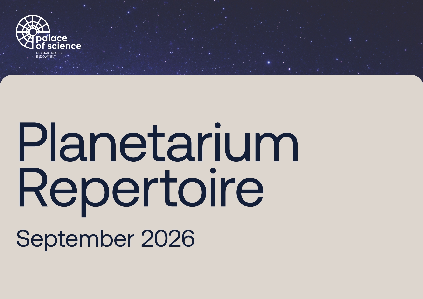 Planetarium repertoire for September 2026, part 1